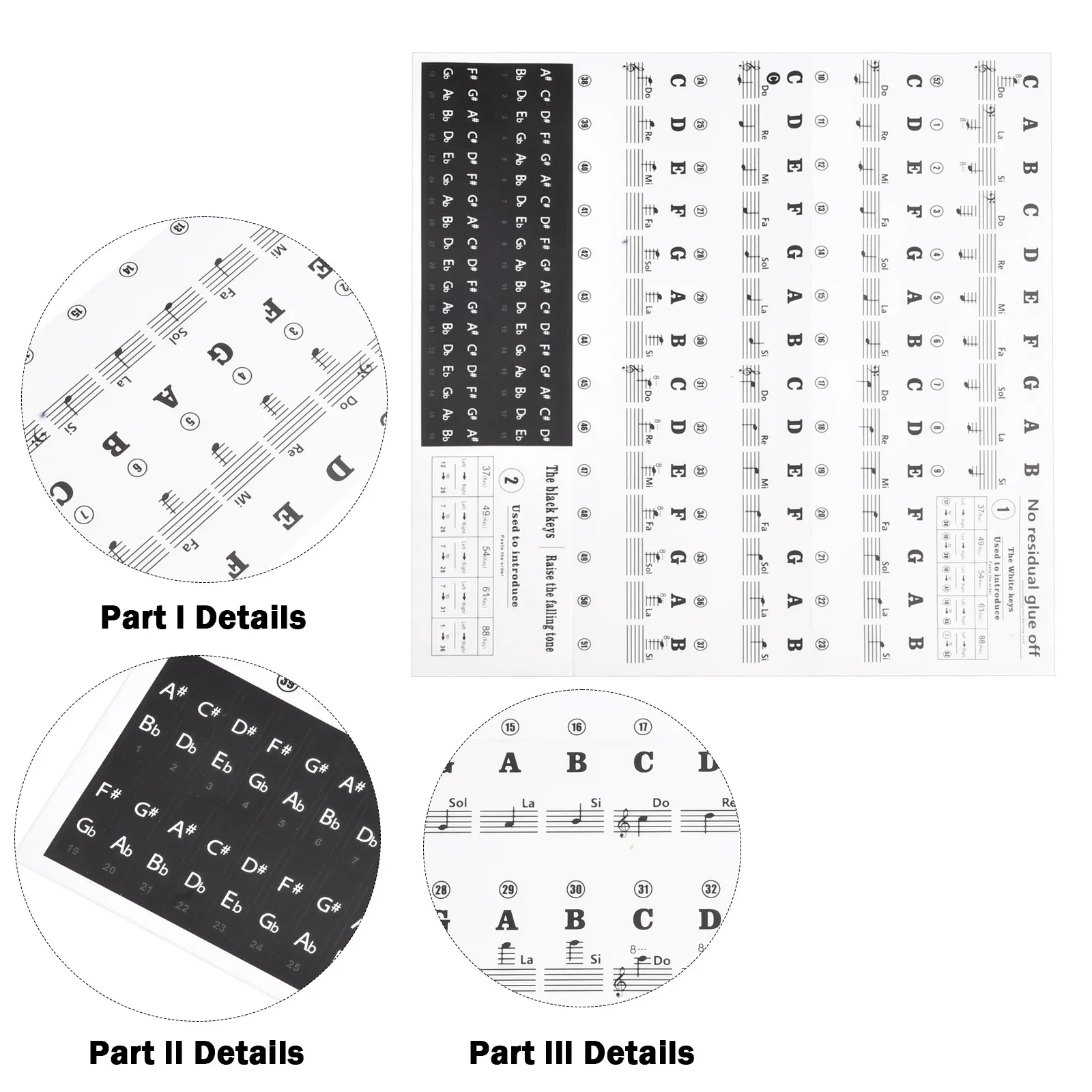 For Piano Lovers Piano Decal Notes Piano Stickers 1 Pcs Approx. 15 G Approx. 25*23cm Colorful Learning Beginners
For Piano Lovers Piano Decal Notes Piano Stickers 1 Pcs Approx. 15 G Approx. 25*23cm Colorful Learning Beginners