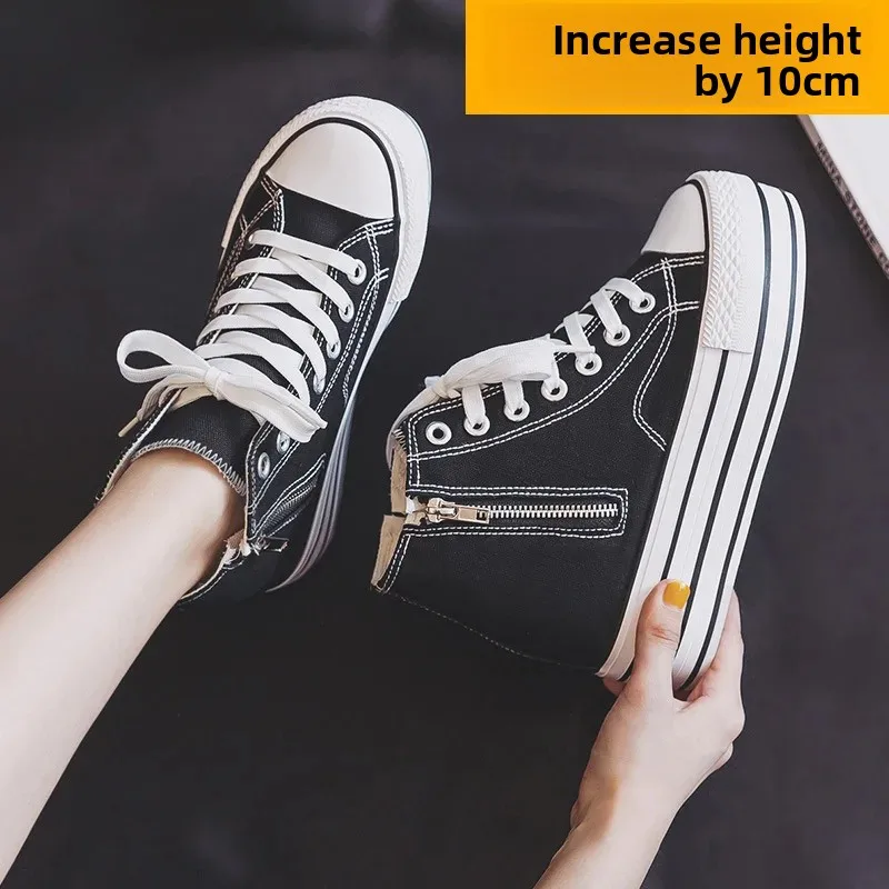10cm Height Increasing Women Shoes Classic Breathable Canvas Shoe Fashion Thick Sole Sneakers for Women Platform Vulcanize Shoes
10cm Height Increasing Women Shoes Classic Breathable Canvas Shoe Fashion Thick Sole Sneakers for Women Platform Vulcanize Shoes
