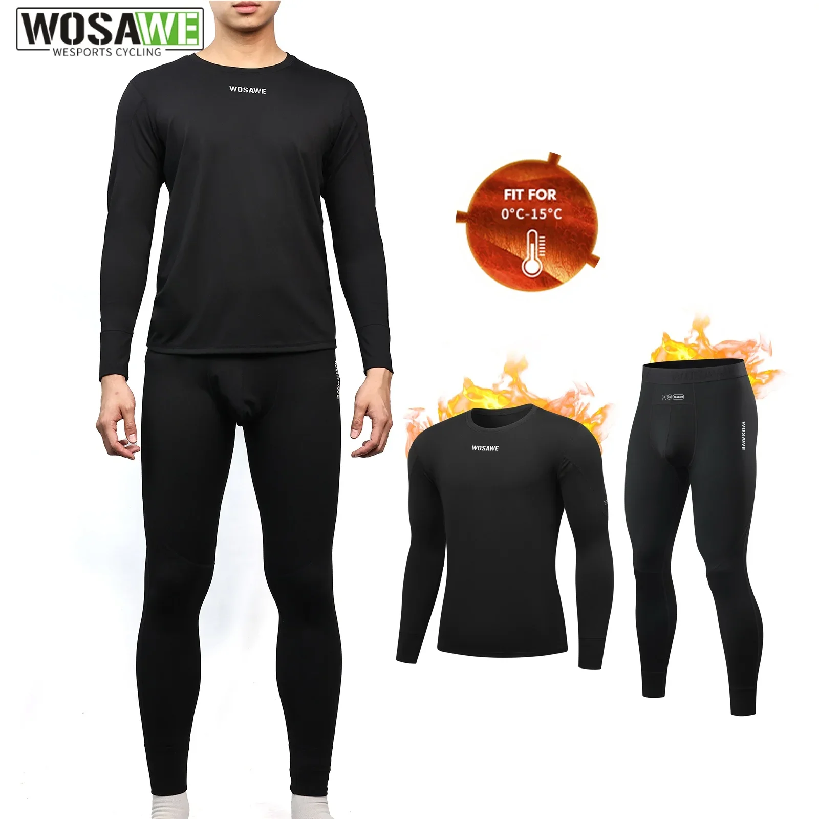 WOSAWE Men's Cycling Base Layers Set Winter Autumn Bicycle Undershirt Long Sleeve Thermal Fleece Road Bike Cycling Base Layer
WOSAWE Men's Cycling Base Layers Set Winter Autumn Bicycle Undershirt Long Sleeve Thermal Fleece Road Bike Cycling Base Layer