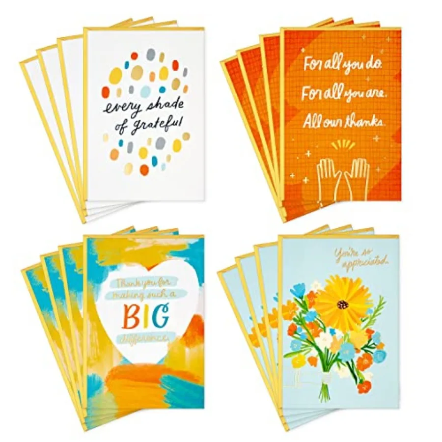 Thank You Cards Assortment, Every Shade of Grateful 16 Thank You Notes with Envelopes for Teacher Appreciation, Caregivers, Gra
Thank You Cards Assortment, Every Shade of Grateful 16 Thank You Notes with Envelopes for Teacher Appreciation, Caregivers, Gra