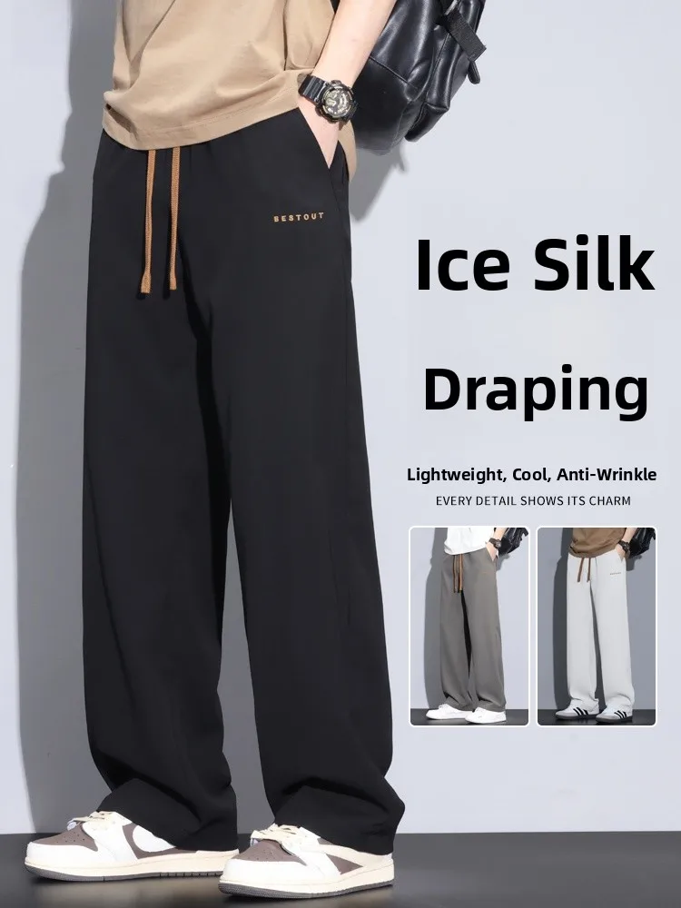 Ultra-Thin Ice Silk Casual Pants Men's Summer Lightweight Loose Straight Leg Qui-Dry Drapey Knife Pants Faionable Youth S...
Ultra-Thin Ice Silk Casual Pants Men's Summer Lightweight Loose Straight Leg Qui-Dry Drapey Knife Pants Faionable Youth S...