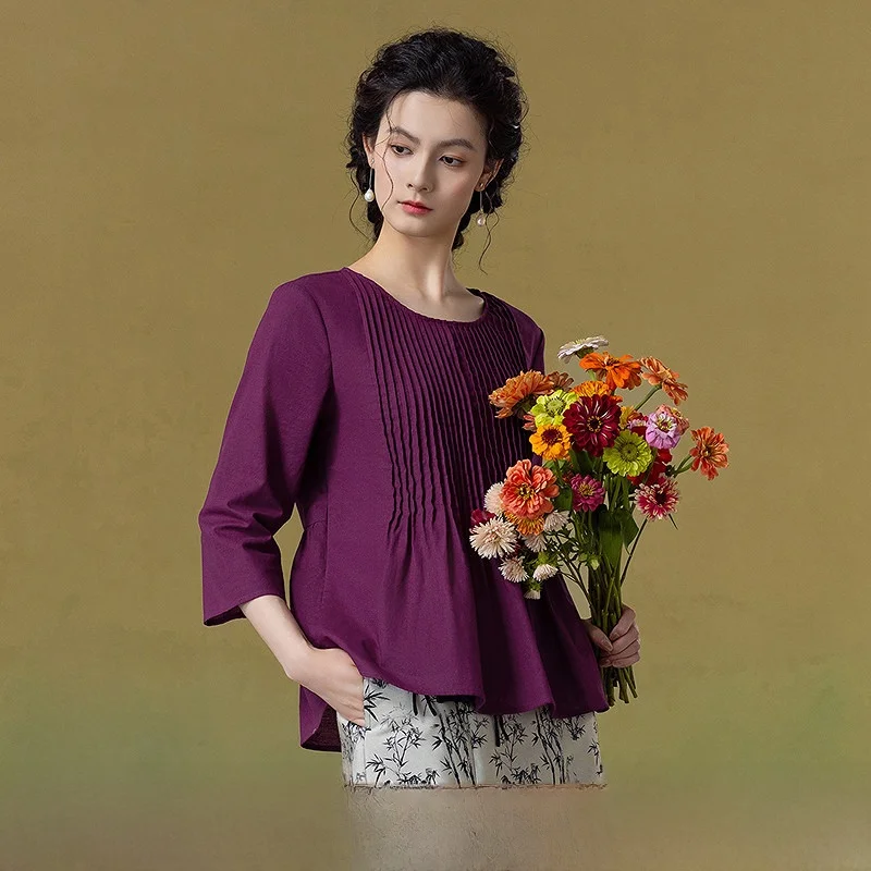 Loose Cotton Linen Blend irt Women's New Arrival Autumn 2025 Pleated Texture Comfortable Breathable Casual Sle round Ne
Loose Cotton Linen Blend irt Women's New Arrival Autumn 2025 Pleated Texture Comfortable Breathable Casual Sle round Ne