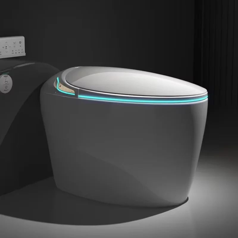 Egg Shaped Smart Toilet Fully Automatic Intelligent Bidet Integrated One-Piece Ceramic Commode Heated Seat Foot Sensor Flush
Egg Shaped Smart Toilet Fully Automatic Intelligent Bidet Integrated One-Piece Ceramic Commode Heated Seat Foot Sensor Flush
