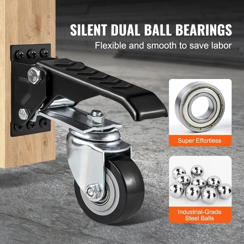 【From China】 165 lbs 2.5" Set of 4 Workbench Caster Wheels Mounted Retractable Stepdown Wheel 360° Swivel for Tables and Equipm
【From China】 165 lbs 2.5" Set of 4 Workbench Caster Wheels Mounted Retractable Stepdown Wheel 360° Swivel for Tables and Equipm
