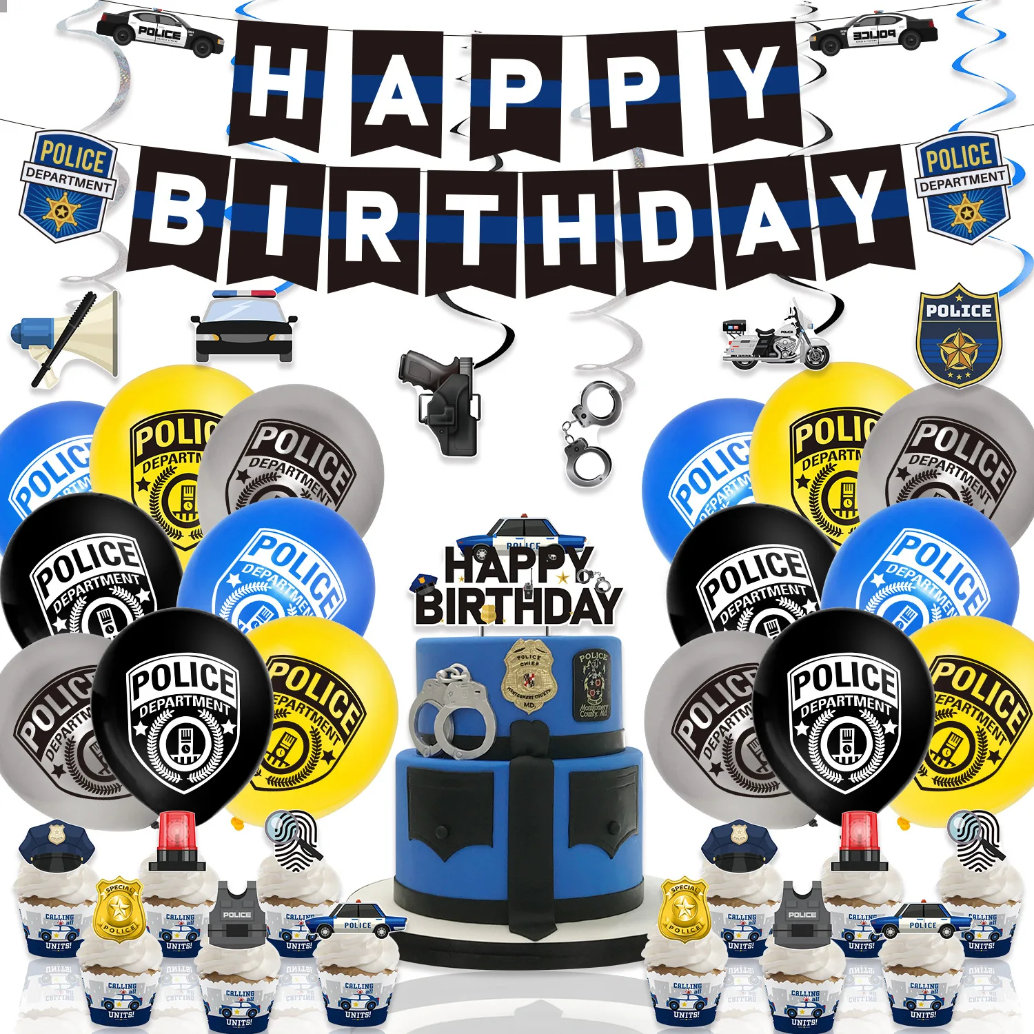 Police Theme Party Supplies Kit Police Car/Badge Banner Table Toppers Latex Balloons Kids Birthday Party Decorative Props Childr
Police Theme Party Supplies Kit Police Car/Badge Banner Table Toppers Latex Balloons Kids Birthday Party Decorative Props Childr