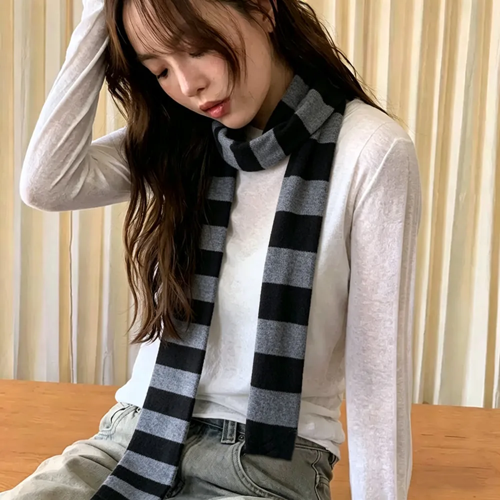 Japanese Black Grey Striped Skinny Scarf Cotton Thin Long Scarf Women Scarves Neckwear Punk Casual Neck Warmer Y2K Choker New
Japanese Black Grey Striped Skinny Scarf Cotton Thin Long Scarf Women Scarves Neckwear Punk Casual Neck Warmer Y2K Choker New