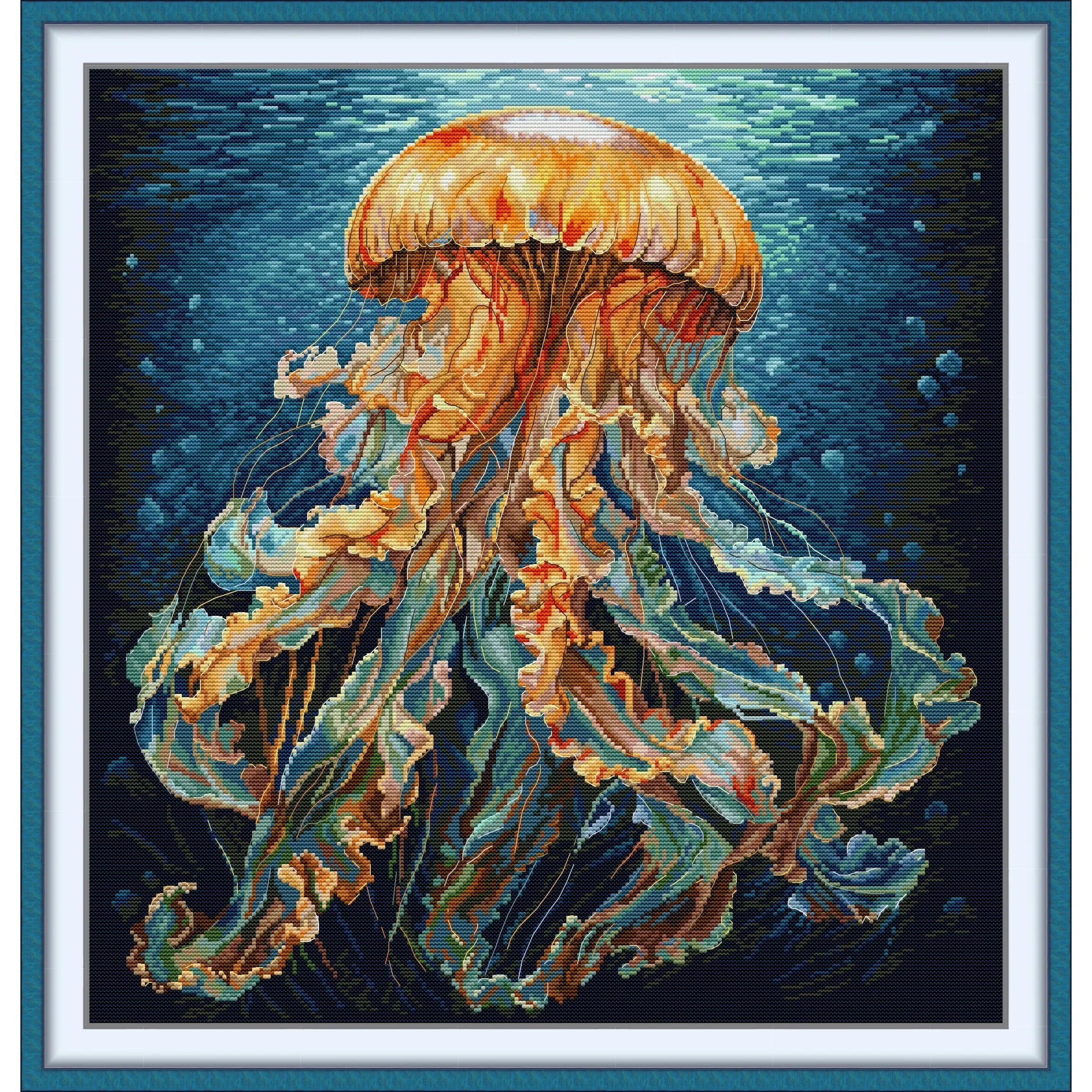 Soulgift News Набор для вышивки крестом с предварительной печатью, штампованная ткань Аида с нитками DMC, набор для вышивания - глубоководная медуза
Soulgift News Набор для вышивки крестом с предварительной печатью, штампованная ткань Аида с нитками DMC, набор для вышивания - глубоководная медуза