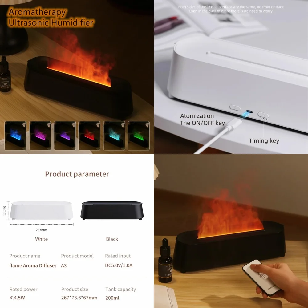 Realistic Ultrasonic Flame Diffuser with Aromatherapy Essential Oil Lamp - Cool Mist Maker for Home - Innovative Air Humidifier
Realistic Ultrasonic Flame Diffuser with Aromatherapy Essential Oil Lamp - Cool Mist Maker for Home - Innovative Air Humidifier