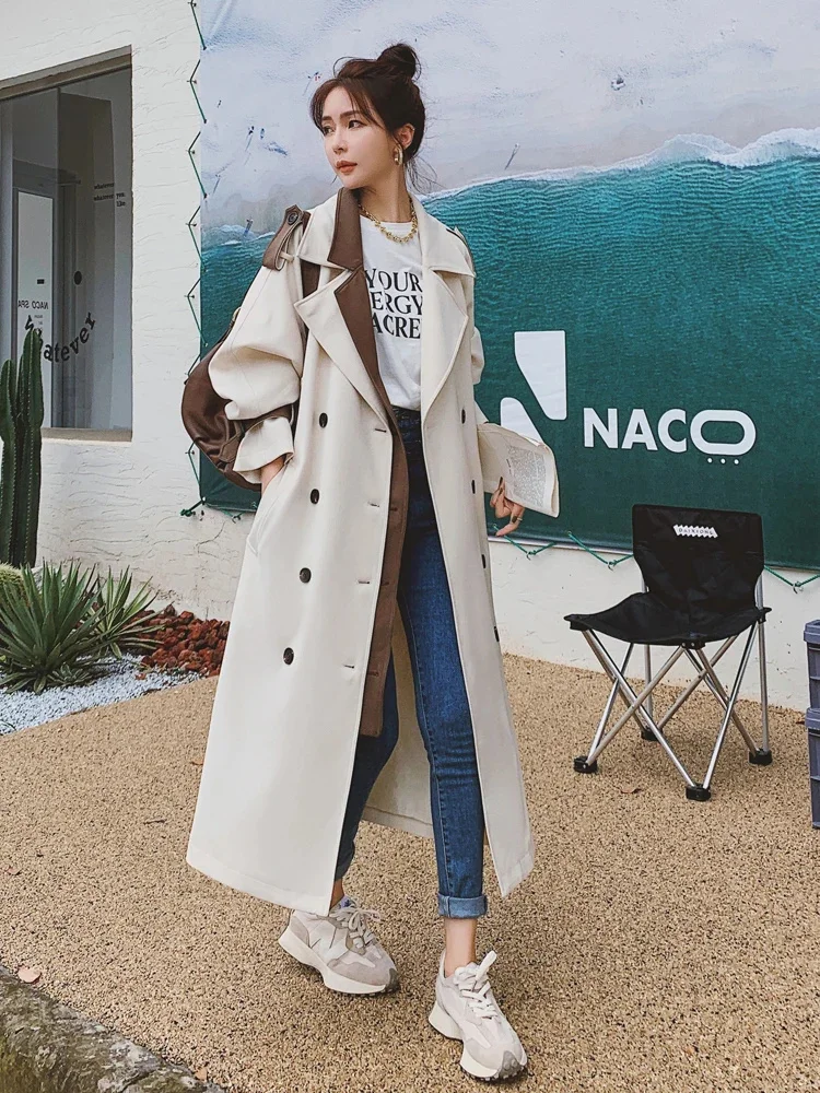 New Fashion Women Trench Long Double-Breasted Lady Color Block Coat 2025 Spring Female Outerwear Windbreaker 2R3883
New Fashion Women Trench Long Double-Breasted Lady Color Block Coat 2025 Spring Female Outerwear Windbreaker 2R3883