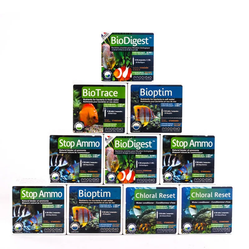 Prodibio-Biokit Reef Booster, BioTrace, Bioptim, Coral Vits, Stop Ammo, All in One Listing
Prodibio-Biokit Reef Booster, BioTrace, Bioptim, Coral Vits, Stop Ammo, All in One Listing