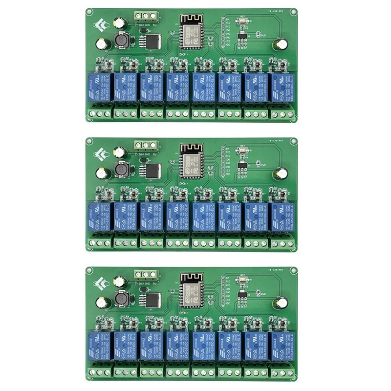 3-х канальный релейный модуль с Wi-Fi ESP8266, проекционная плата, источник питания 5 В/7-28 в, беспроводной модуль Wi-Fi
3-х канальный релейный модуль с Wi-Fi ESP8266, проекционная плата, источник питания 5 В/7-28 в, беспроводной модуль Wi-Fi