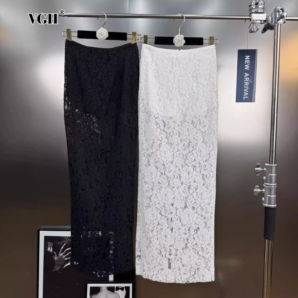 VGH Solid Evening Spliced Lace Hollow Midi Skirt for Women High Waist Patchwork Zipper See Through Sexy Prom Skirts Female Style
VGH Solid Evening Spliced Lace Hollow Midi Skirt for Women High Waist Patchwork Zipper See Through Sexy Prom Skirts Female Style