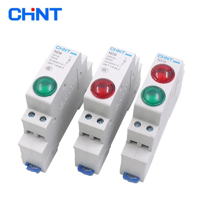 1PC CHINT ND9 PILOT LIGHTS LED RED GREEN AC/DC 24V 220V Modular DIN Rail Lamp High Quality Indicator Light
1PC CHINT ND9 PILOT LIGHTS LED RED GREEN AC/DC 24V 220V Modular DIN Rail Lamp High Quality Indicator Light