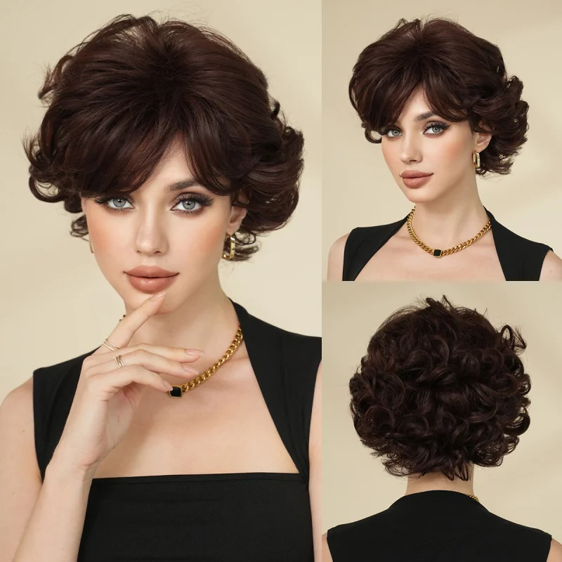 Women's Brown Elf Short Hair 70s 80s Retro Synthetic Fiber Wig Headpiece
Women's Brown Elf Short Hair 70s 80s Retro Synthetic Fiber Wig Headpiece