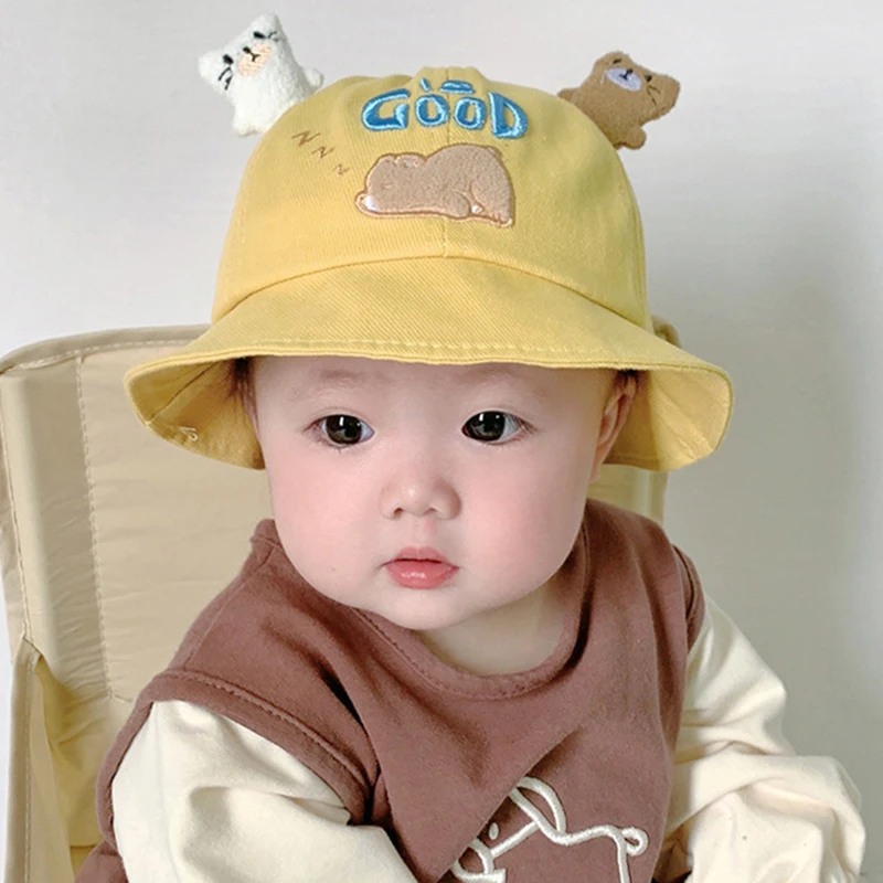 Cartoon Bear Baby Fisherman Hat Cute Ear Kids Sunshade Bowl Hats 2-24M Boy Girl Wide-Brim Visors Solid Cotton Children Basin Cap
Cartoon Bear Baby Fisherman Hat Cute Ear Kids Sunshade Bowl Hats 2-24M Boy Girl Wide-Brim Visors Solid Cotton Children Basin Cap