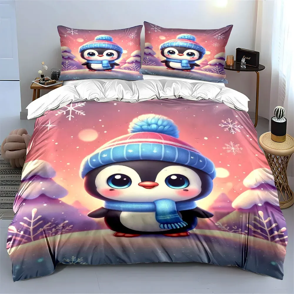 Cute Penguin Winter Decor Set Bedding Set with 1 Duvet Cover 2 Pillowcases Single Double King Queen, Gift
Cute Penguin Winter Decor Set Bedding Set with 1 Duvet Cover 2 Pillowcases Single Double King Queen, Gift