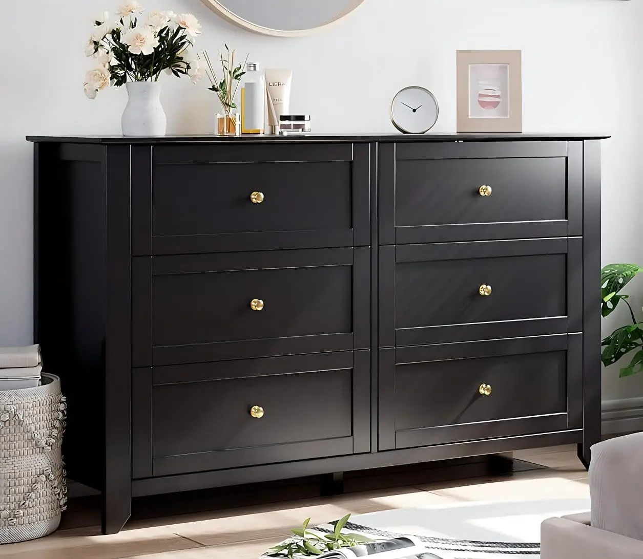 6 Chest of Drawer Dresser, Modern Wood Storage Organize Unit with Drawers for Bedroom, Living Room, Entryway, Black
6 Chest of Drawer Dresser, Modern Wood Storage Organize Unit with Drawers for Bedroom, Living Room, Entryway, Black