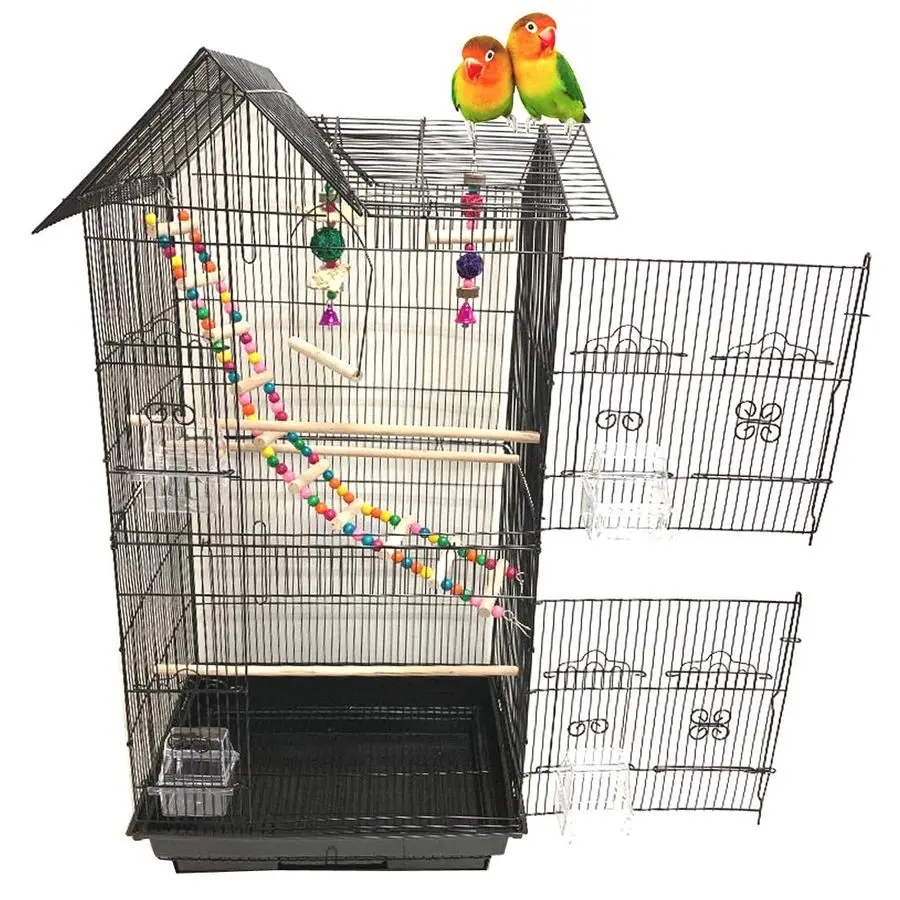 Double Roof Top Large Flight Bird Cage with Toys Climbing Ladder Side Nesting Box Doors for Cockatiels Sun Parakeets Conures Avi
Double Roof Top Large Flight Bird Cage with Toys Climbing Ladder Side Nesting Box Doors for Cockatiels Sun Parakeets Conures Avi