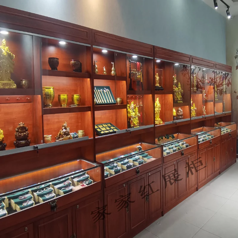 Solid wood jewelry display cabinet Antique antique porcelain counter Jade jade glass counter display cabinet customization
Solid wood jewelry display cabinet Antique antique porcelain counter Jade jade glass counter display cabinet customization