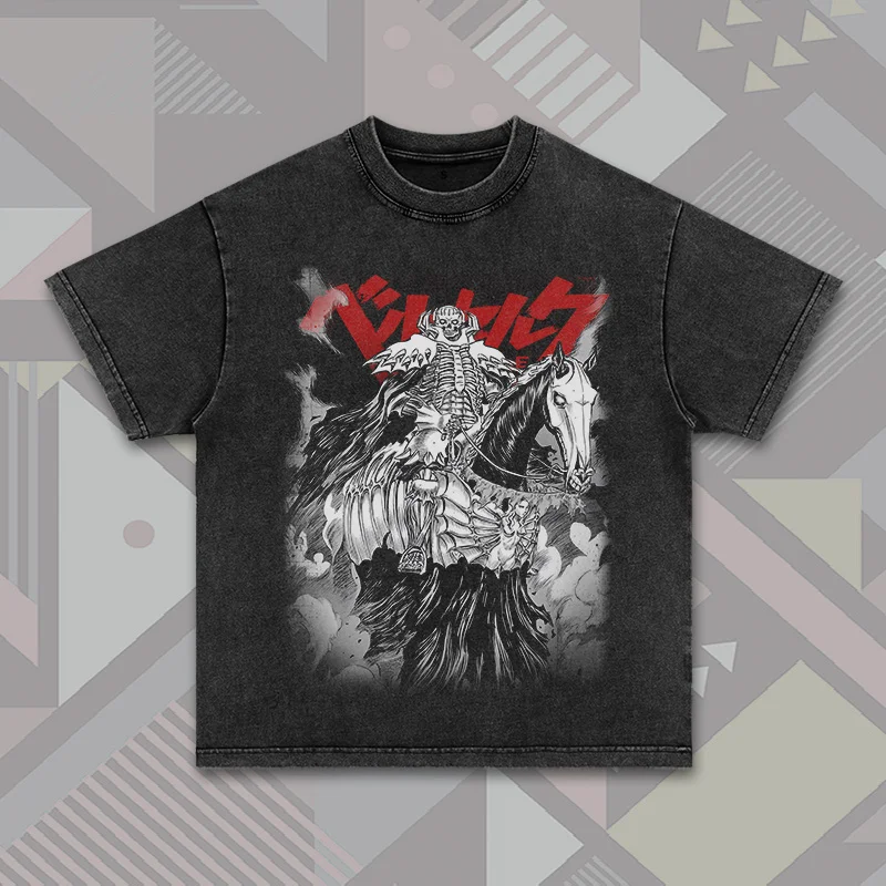 2025 Summer Skull Knight Men's and Women's Short-sleeved Round-neck Washed Street Anime Print T-shirts
2025 Summer Skull Knight Men's and Women's Short-sleeved Round-neck Washed Street Anime Print T-shirts