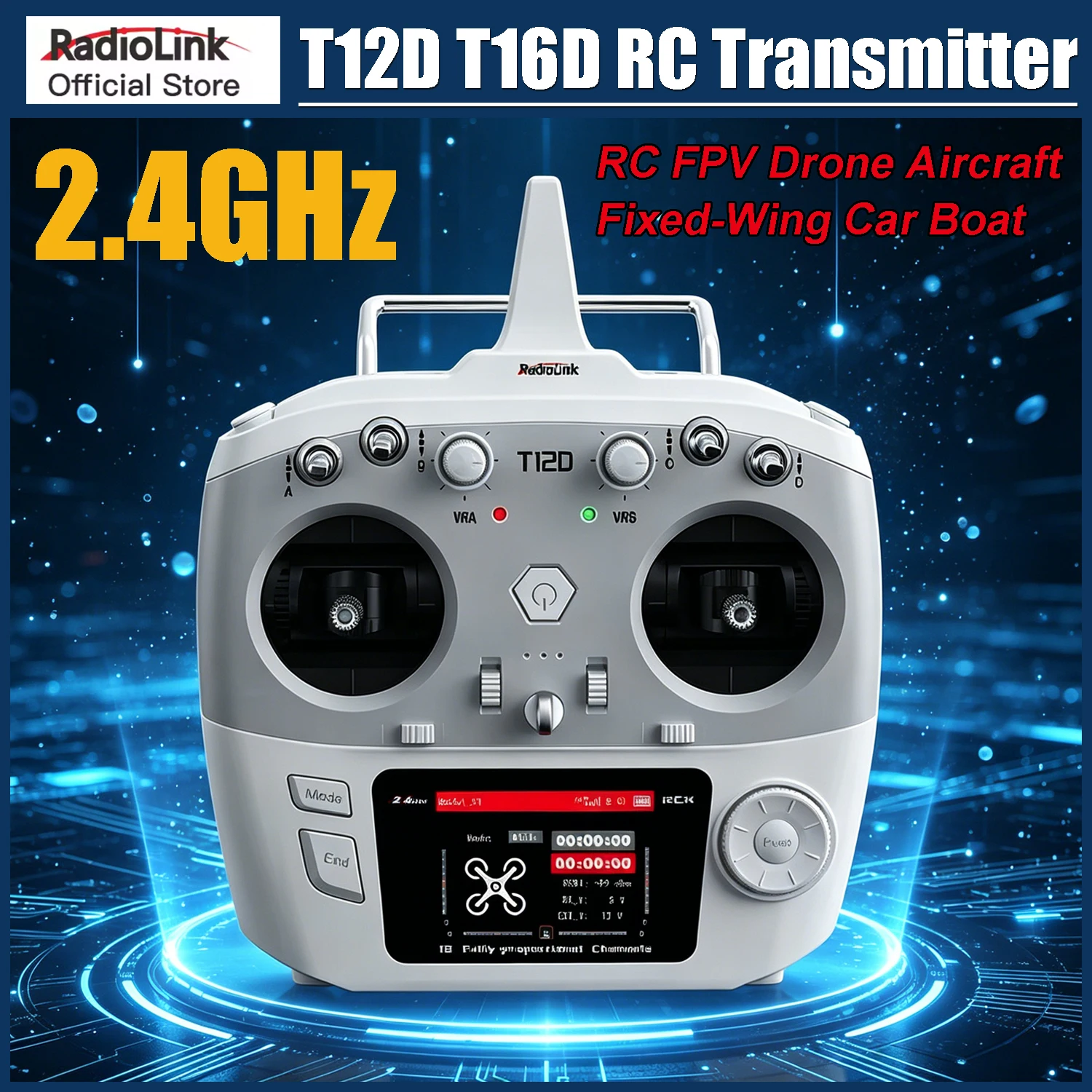 Radiolink 2.4Ghz T12D T16D RC Radio System Transmitter 12CH/16CH with R12F R16F Receiver for RC FPV Drone Fixed Wing Airplane
Radiolink 2.4Ghz T12D T16D RC Radio System Transmitter 12CH/16CH with R12F R16F Receiver for RC FPV Drone Fixed Wing Airplane