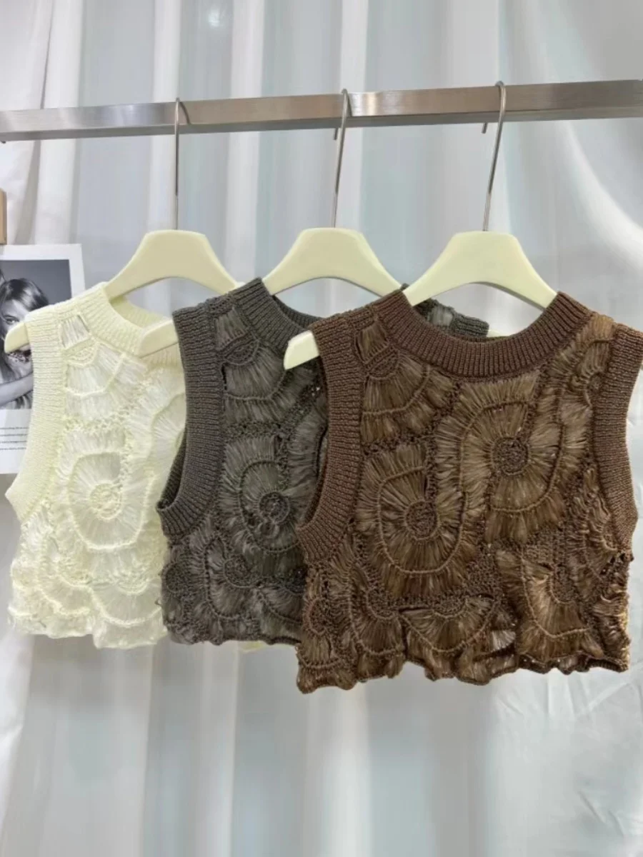 24 New Spring B//C Women's Vest Handmade Crochet High Quality Hollow Mulberry Silk Round Neck Vest Sleeveless Top
24 New Spring B//C Women's Vest Handmade Crochet High Quality Hollow Mulberry Silk Round Neck Vest Sleeveless Top