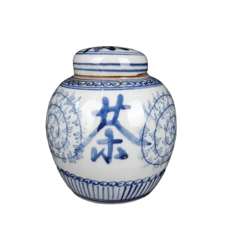 China Old Porcelain Blue and White Character Tea Word Twig Pattern Cover Can Covered Storage Pot
China Old Porcelain Blue and White Character Tea Word Twig Pattern Cover Can Covered Storage Pot