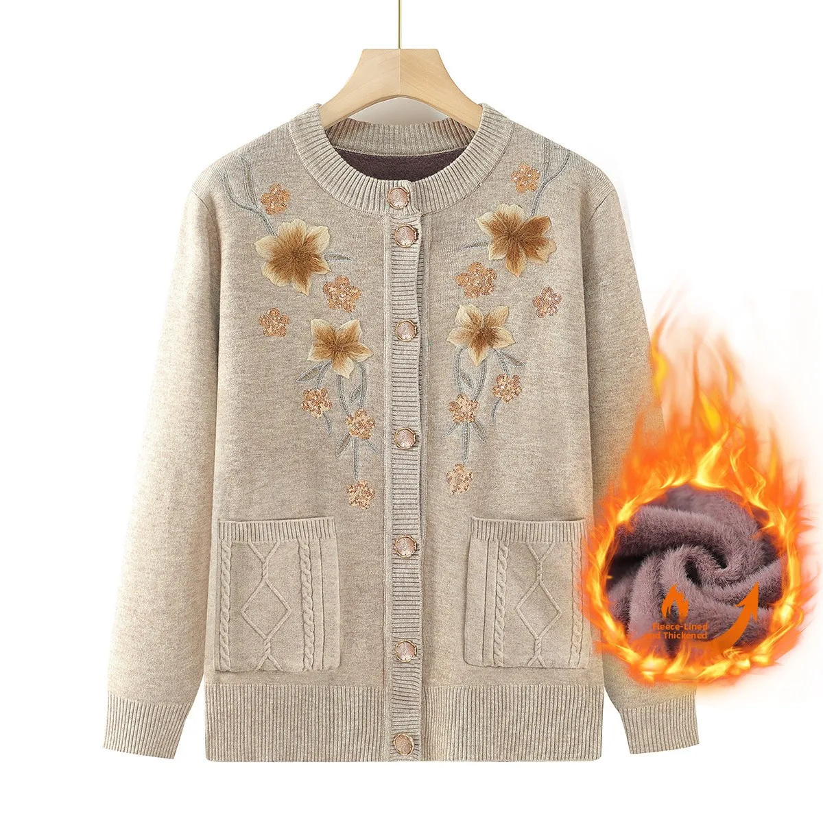 Women's Fleece Lined Sweater Warmth Base Layer Autumn Winter Outerwear Casual Style Polyester Fiber Grandmother Style Coat
Women's Fleece Lined Sweater Warmth Base Layer Autumn Winter Outerwear Casual Style Polyester Fiber Grandmother Style Coat