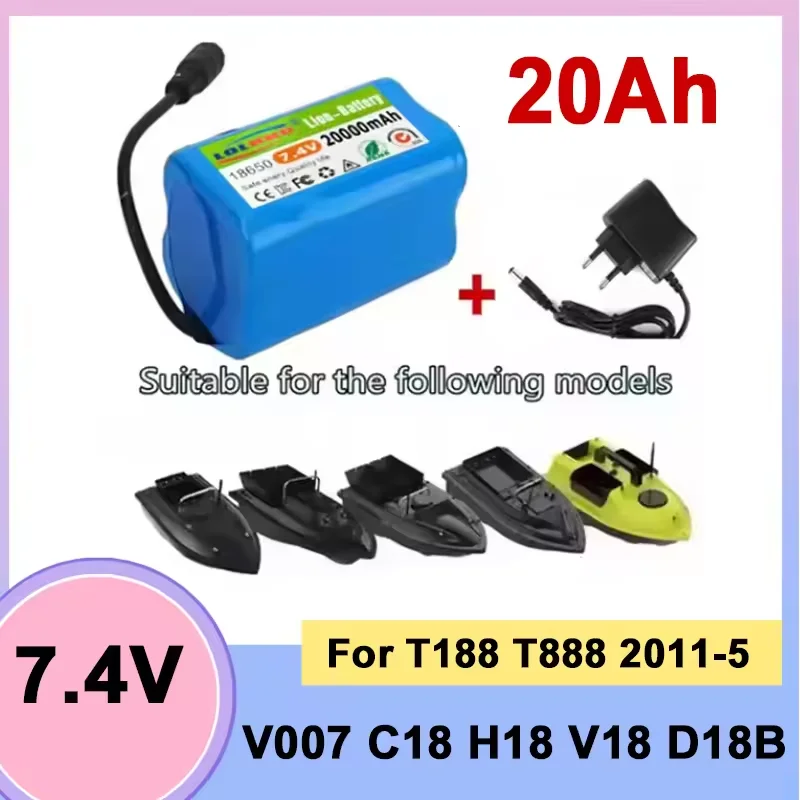 7.4V 20000mAh Battery with USB Charger For T188 T888 2011-5 V007 C18 H18 Remote Control RC Fishing Bait Boat Spare Battery Parts
7.4V 20000mAh Battery with USB Charger For T188 T888 2011-5 V007 C18 H18 Remote Control RC Fishing Bait Boat Spare Battery Parts