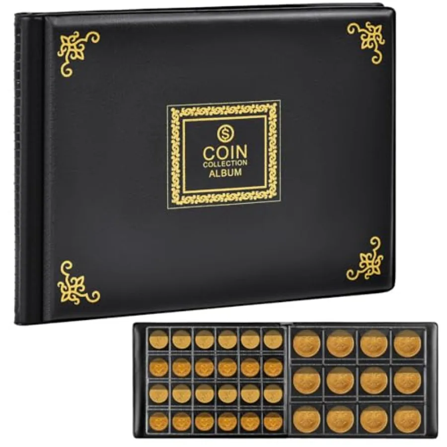 Coin Collection Supplies Holder Book for Collectors, 300 Pockets Coin Collection Organizer Storage Box Case Album for 20/25/ 27
Coin Collection Supplies Holder Book for Collectors, 300 Pockets Coin Collection Organizer Storage Box Case Album for 20/25/ 27