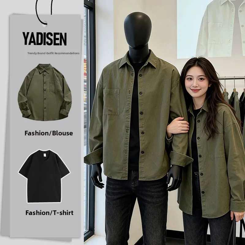 Military Green American Style Early Spring Washed Pure Cotton Men's Shirt Two-Piece Set Couple's Outerwear Casual Wear
Military Green American Style Early Spring Washed Pure Cotton Men's Shirt Two-Piece Set Couple's Outerwear Casual Wear