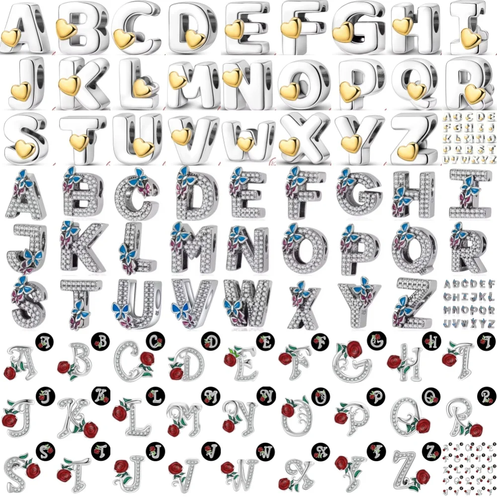925 Silver, 26 Letters A-Z Heart-Shaped,Butterfly,Rose Shaped Beads Fit Original Bracelet DIY Accessories Exquisite Jewelry
925 Silver, 26 Letters A-Z Heart-Shaped,Butterfly,Rose Shaped Beads Fit Original Bracelet DIY Accessories Exquisite Jewelry 