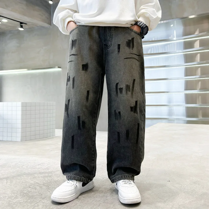 Teenage Boys Grey Distressed Jeans with Drawings Vintage Denim Casual Trousers for Kids Fashionable Gray Color Jeans 4-14 Years
Teenage Boys Grey Distressed Jeans with Drawings Vintage Denim Casual Trousers for Kids Fashionable Gray Color Jeans 4-14 Years