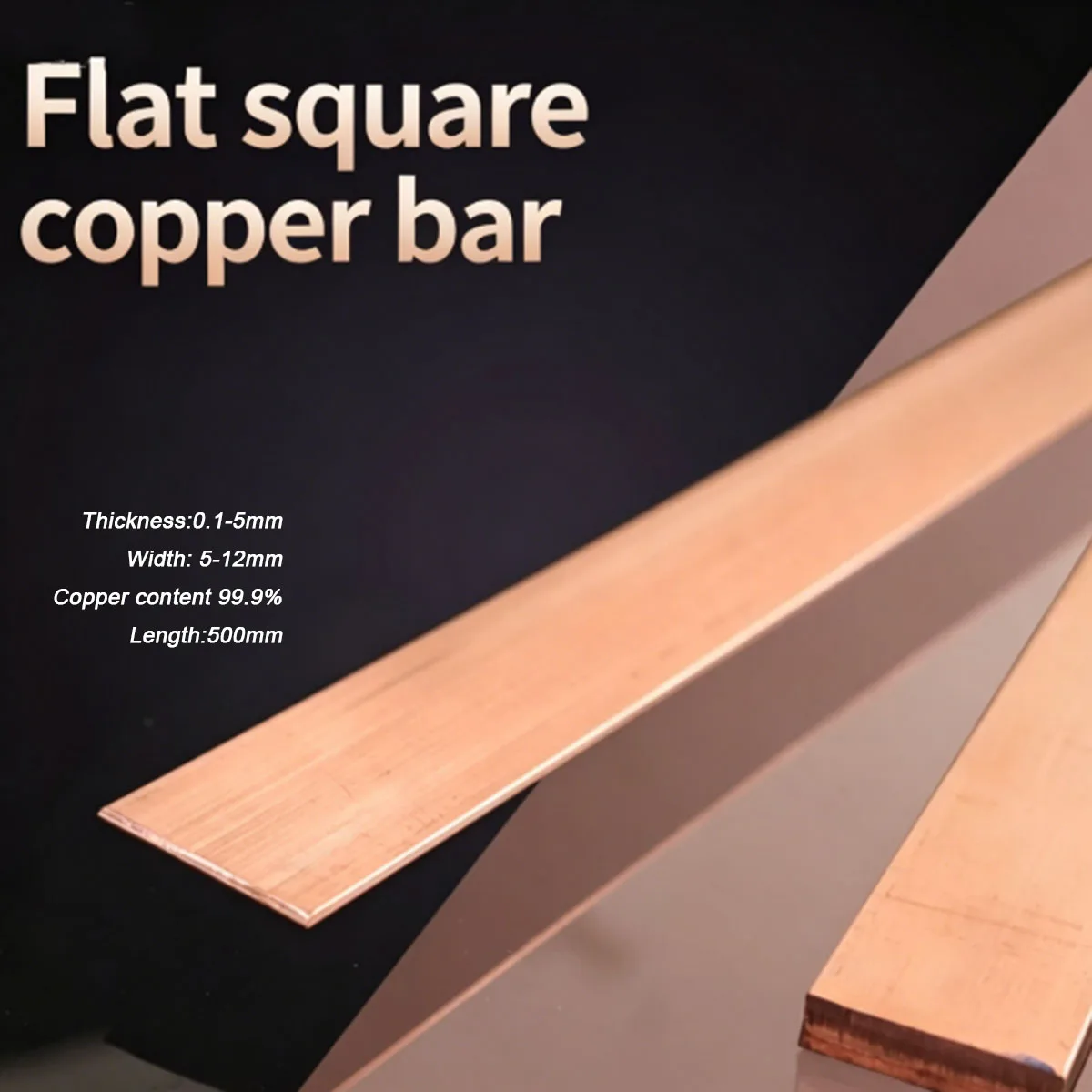 T2 Red Copper Flat Bar Strip, Pure Copper Rectangular Solid Plate Sheet Thick 0.1-5mm Width 5-12mm Length 500mm
T2 Red Copper Flat Bar Strip, Pure Copper Rectangular Solid Plate Sheet Thick 0.1-5mm Width 5-12mm Length 500mm