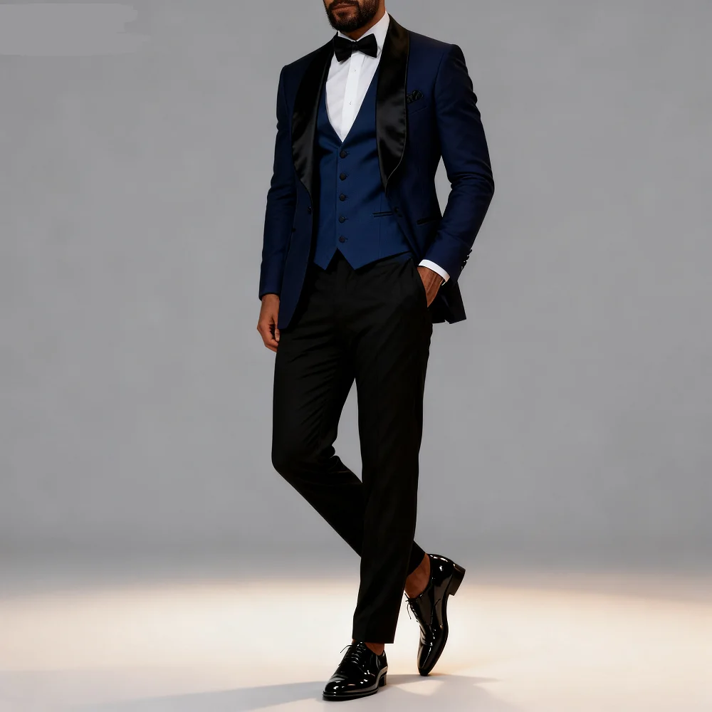 Men's Solid Color Casual Slim Fit Tuxedo 3-Piece Set Business Formal Suit with Shawl Lapel One-Button Blazer Vest Pants
Men's Solid Color Casual Slim Fit Tuxedo 3-Piece Set Business Formal Suit with Shawl Lapel One-Button Blazer Vest Pants