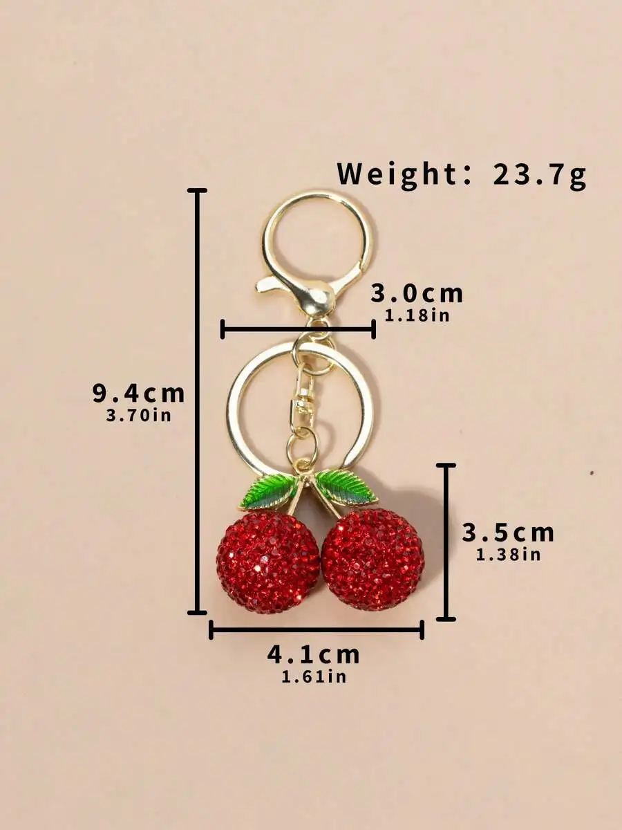 Rhinestone Cherry Metal Keychain Bag Charm Car Accessory Vintage Fashion
Rhinestone Cherry Metal Keychain Bag Charm Car Accessory Vintage Fashion