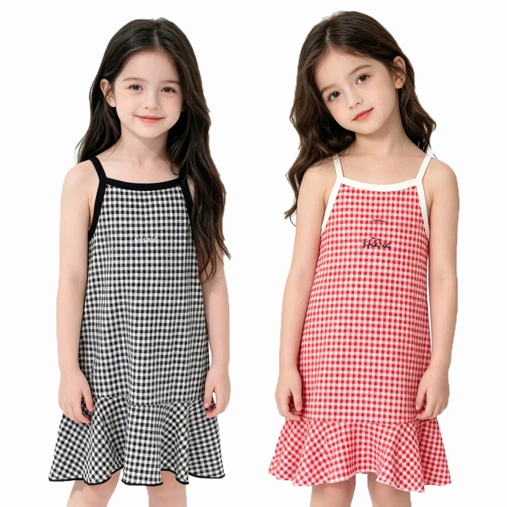 2026 New Kids Girls Sleeveless Nightdress Plaid Print Casual Homewear Dress Summer Soft Cotton Sleepwear Nightgown For Children
2026 New Kids Girls Sleeveless Nightdress Plaid Print Casual Homewear Dress Summer Soft Cotton Sleepwear Nightgown For Children