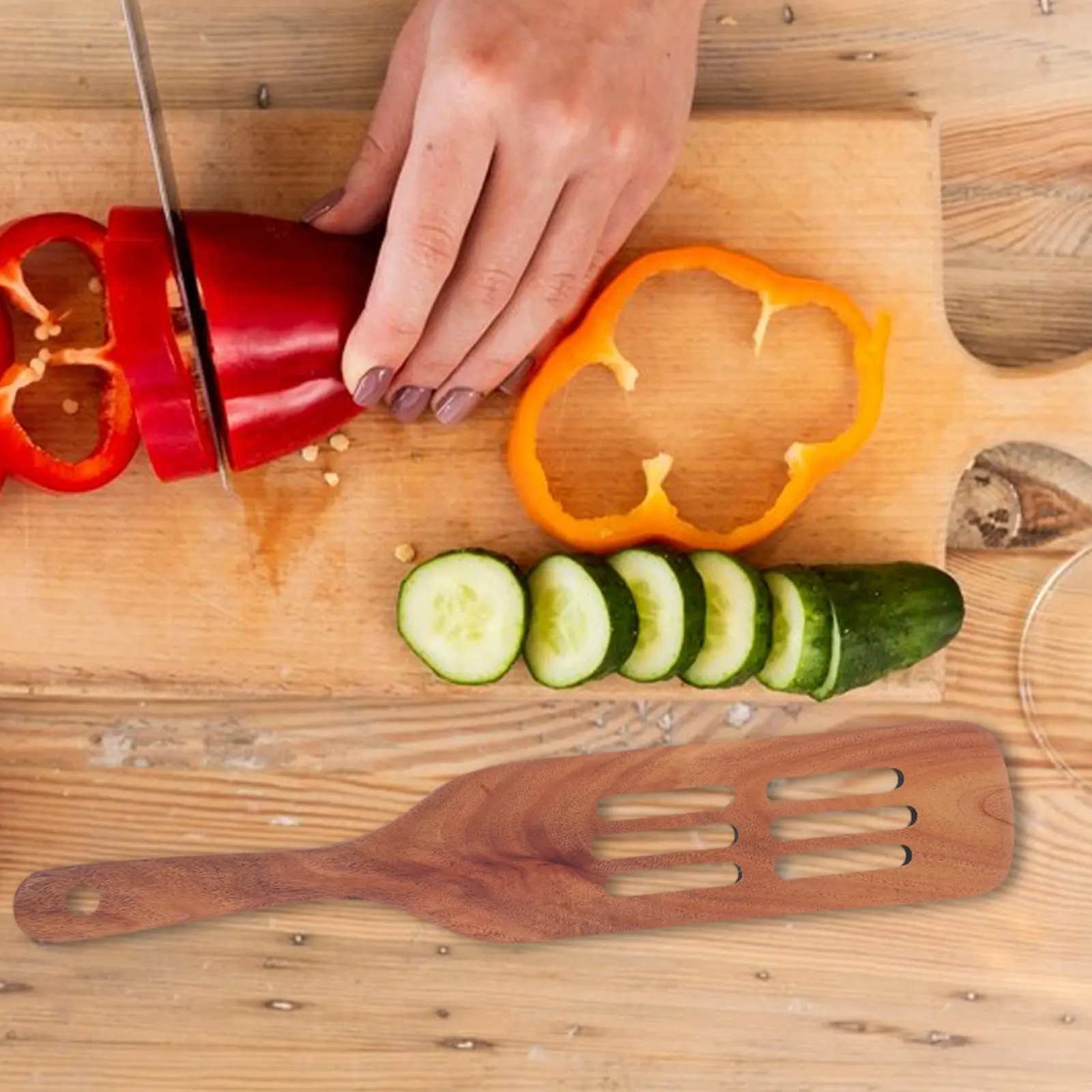 Wooden Kitchen Slotted Spatula Long Handle Solid Wood Flat Turner Non-Stick Cooking Utensil Elegant European Style for Flipping
Wooden Kitchen Slotted Spatula Long Handle Solid Wood Flat Turner Non-Stick Cooking Utensil Elegant European Style for Flipping