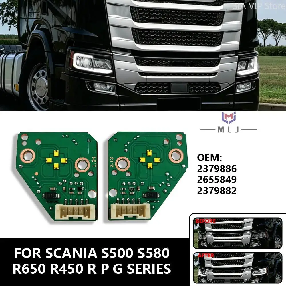 For Scania Truck S500 S580 R650 R450 R P G Series White DRL LED Board Light Source Chip 2655849 2379882 2379886 Car Accessories
For Scania Truck S500 S580 R650 R450 R P G Series White DRL LED Board Light Source Chip 2655849 2379882 2379886 Car Accessories