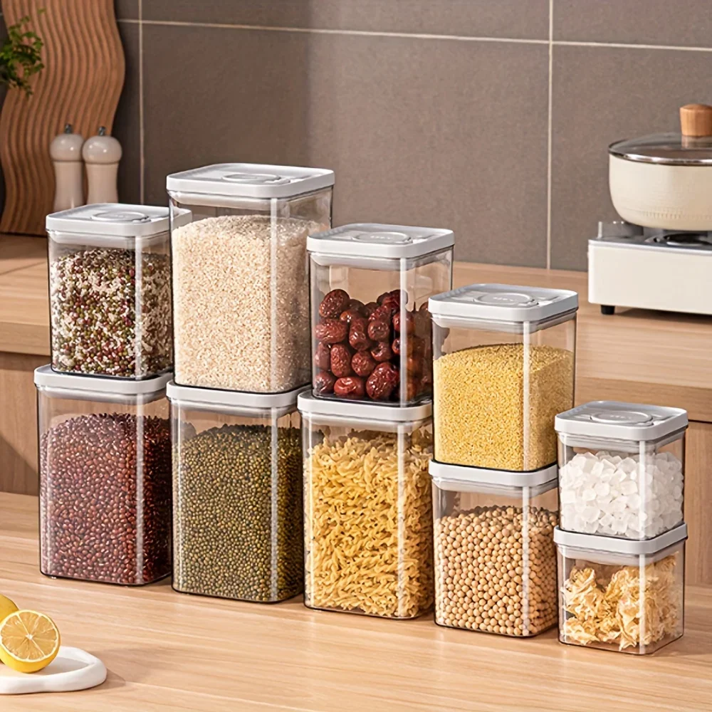3Pcs Sets Sealed Jar Food Storage Box Transparent Plastic Kitchen Organizer Multigrain Tank Stackable Dried Sealed Storage Jars
3Pcs Sets Sealed Jar Food Storage Box Transparent Plastic Kitchen Organizer Multigrain Tank Stackable Dried Sealed Storage Jars