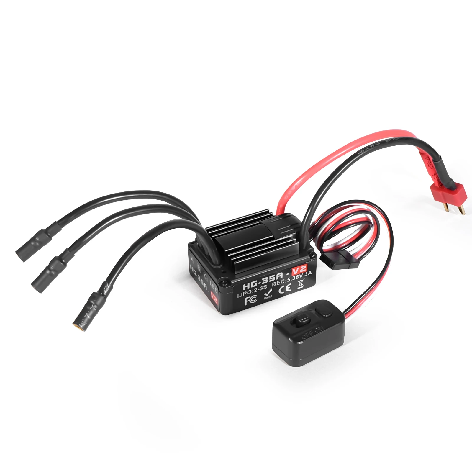 Бесщеточный регулятор скорости 35A HG35A для радиоуправляемых грузовиков и багги масштаба 1:18 с внешним портом программирования и защитой от перегрева
Бесщеточный регулятор скорости 35A HG35A для радиоуправляемых грузовиков и багги масштаба 1:18 с внешним портом программирования и защитой от перегрева