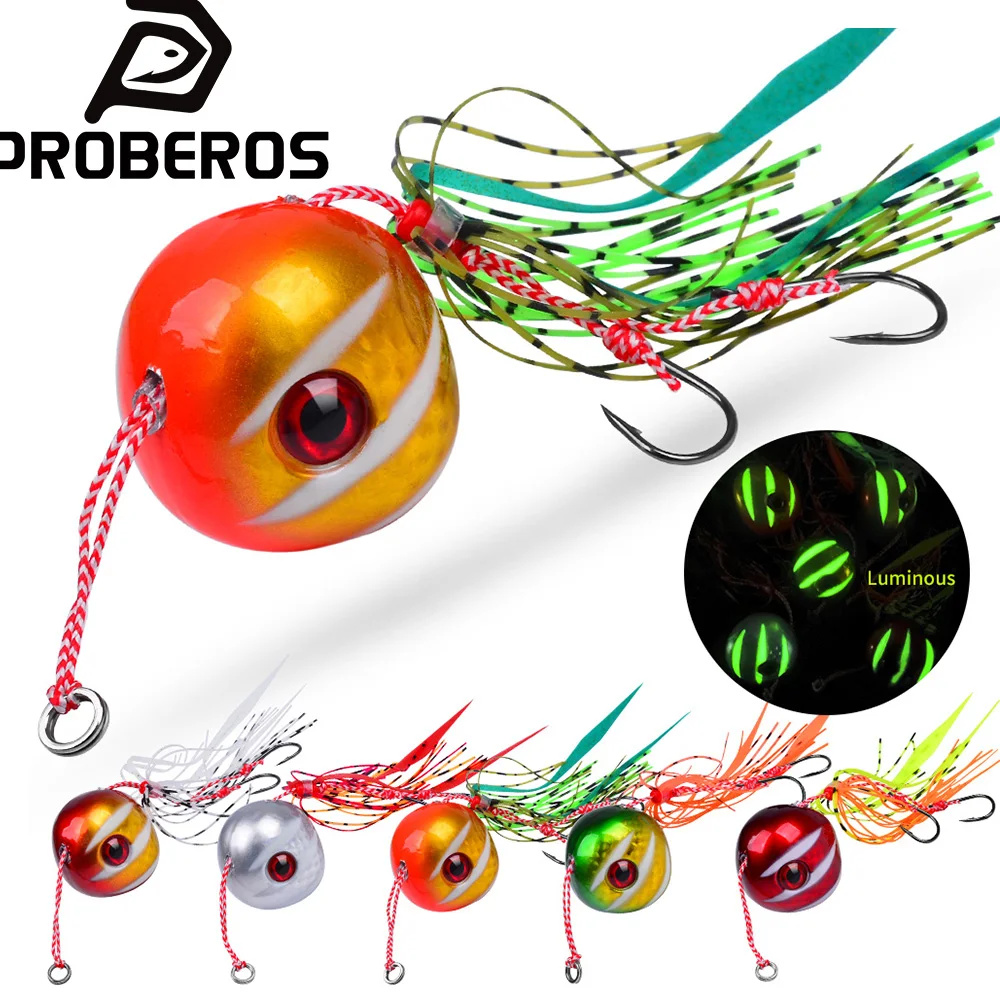 Proberos 60G-200G Luminous Squid Jig Fishing Lures 1pcs Multi-Color Silicone Skirt Double Hooks Night Fishing Squid Fishing Lure
Proberos 60G-200G Luminous Squid Jig Fishing Lures 1pcs Multi-Color Silicone Skirt Double Hooks Night Fishing Squid Fishing Lure