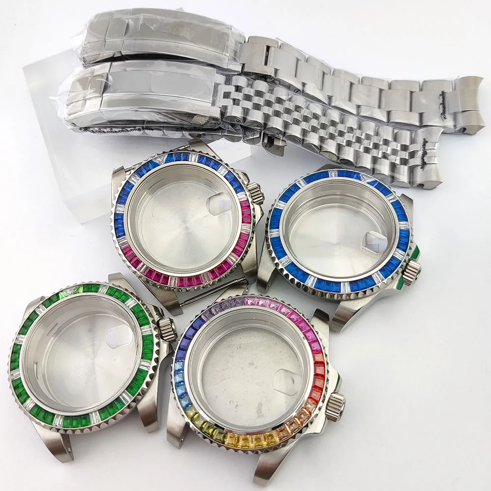 NH35 case Colored gemstone bezel watch case Waterproof sapphire stainless steel case strap fit NH34 NH35 Movements watch box
NH35 case Colored gemstone bezel watch case Waterproof sapphire stainless steel case strap fit NH34 NH35 Movements watch box