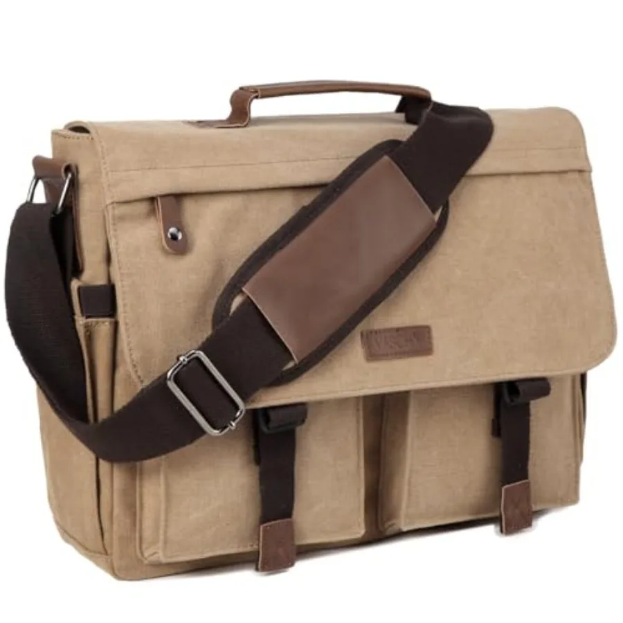Messenger Bag for Men Vintage Water Resistant Canvas Satchel 14 15.6 17inch Laptop Briefcase
Messenger Bag for Men Vintage Water Resistant Canvas Satchel 14 15.6 17inch Laptop Briefcase