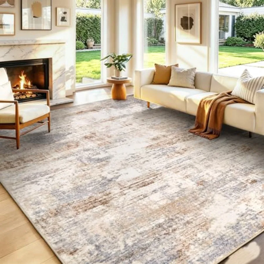 Washable area rug for living room, bedroom, dining room, nursery, and home officebrown and grey modern abstract neutral low pil
Washable area rug for living room, bedroom, dining room, nursery, and home officebrown and grey modern abstract neutral low pil