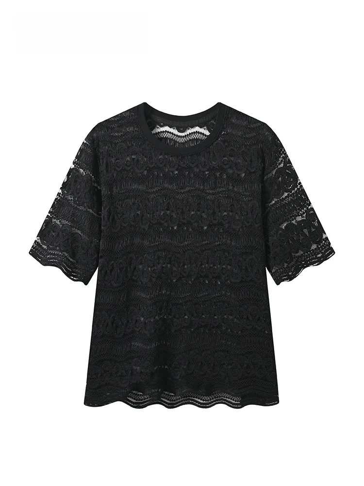 plus Size Women's Short Sleeve T-Shirt Hollow out Slimming Versatile Summer Fashion Korean Style round Neck Top for Plump Sister
plus Size Women's Short Sleeve T-Shirt Hollow out Slimming Versatile Summer Fashion Korean Style round Neck Top for Plump Sister