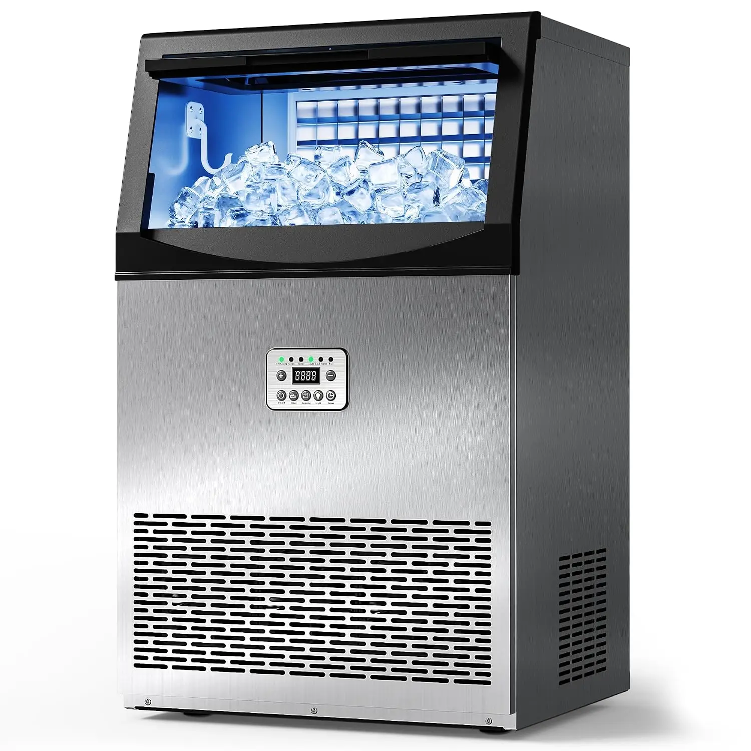 Commercial Ice Maker Machine, 110LBS/24H with 33LBS Large Storage Capacity, 50 Ice Cubes/15 Mins, Ice Machine
Commercial Ice Maker Machine, 110LBS/24H with 33LBS Large Storage Capacity, 50 Ice Cubes/15 Mins, Ice Machine