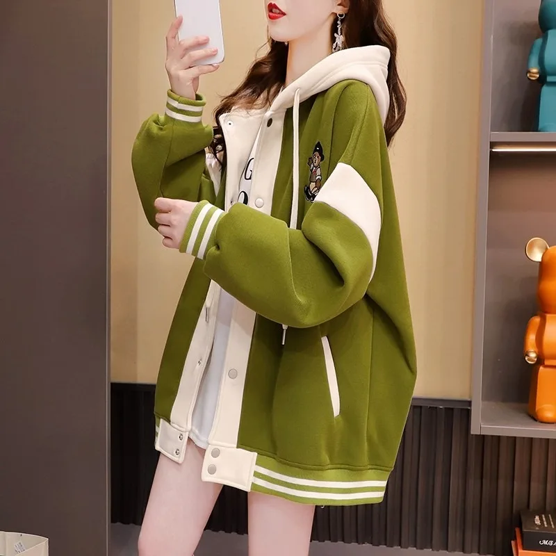 Plus Size Fleece Hooded Sweater 2025 New Korean Style Baseball Jacket Women's Clothing Casual Fashionable Temperament Outerwear
Plus Size Fleece Hooded Sweater 2025 New Korean Style Baseball Jacket Women's Clothing Casual Fashionable Temperament Outerwear