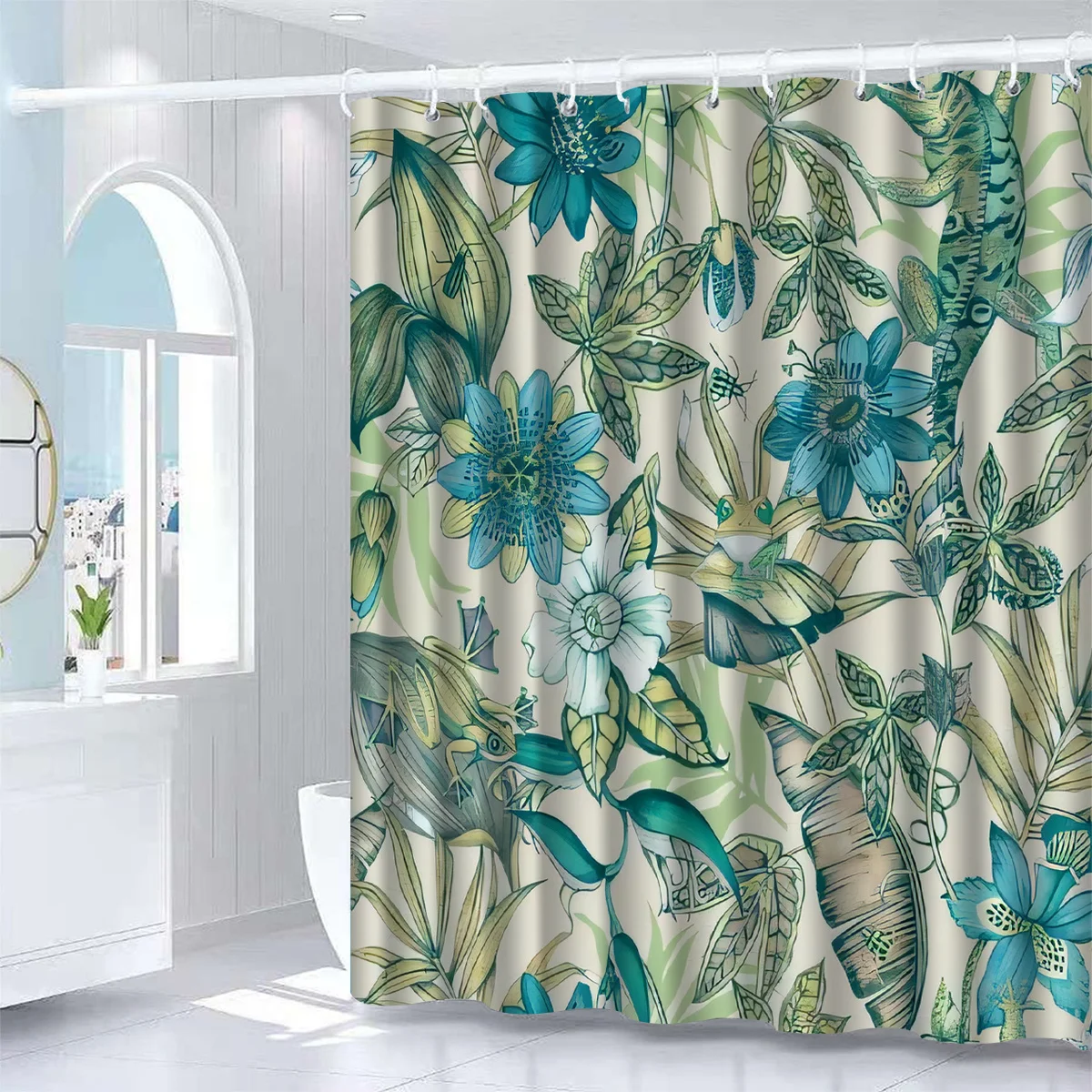 1pc Green Leaf Shower Curtain Bathroom Decor with Artistic Tropical Leaf Pattern, Shower Curtain for Bathrooms
1pc Green Leaf Shower Curtain Bathroom Decor with Artistic Tropical Leaf Pattern, Shower Curtain for Bathrooms