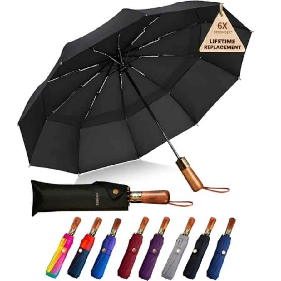 SIEPASA// Windproof Golf Umbrella - Automatic Open/Close, Real Wood Handle - Large Foldg Travel Umbrella for Wd, Ra and Sun Pro
SIEPASA// Windproof Golf Umbrella - Automatic Open/Close, Real Wood Handle - Large Foldg Travel Umbrella for Wd, Ra and Sun Pro